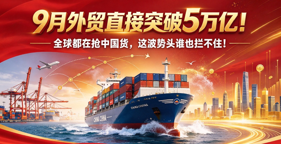 9月外贸直接突破5万亿！全球都在抢中国货，这波势头谁也拦不住！